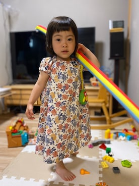 「Tartine et Chocolat（タルティーヌエショコラ）のアイテム（ワンピース/ドレス）」を使った、kyoto37さん（キッズ・80cm）の春コーディネート