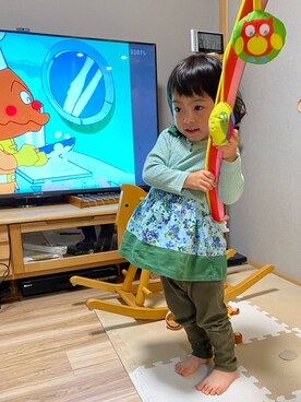 「RAGMART（ラグマート）のアイテム（ワンピース/ドレス）」を使った、kyoto37さん（キッズ・80cm）の春コーディネート