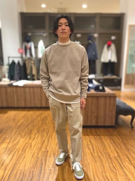 「NANO universe（ナノユニバース）のアイテム（スウェット）」を使った、nano・universe ららぽーと海老名 Mensさん（メンズ・170cm）の冬コーディネート