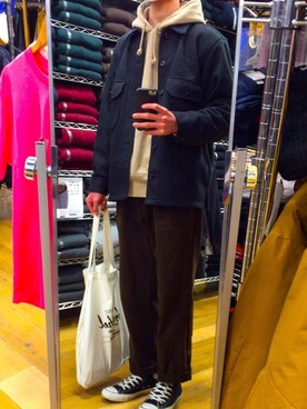 「THE SCOTCH HOUSE（スコッチハウス）のアイテム（パンツ）」を使った、komさん（メンズ・175cm）の冬コーディネート