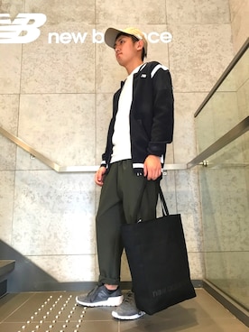 「NEW BALANCE（ニューバランス）のアイテム（ジャケット/アウター）」を使った、NEWBALANCEOSAKAさん（メンズ・157cm）の春コーディネート