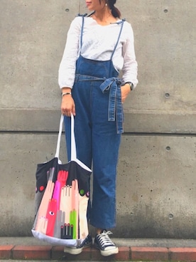 「MONKI（モンキ）のアイテム（バッグ）」を使った、あなーにゃさん（レディース・167cm）の夏コーディネート