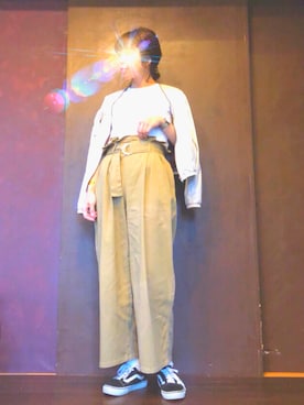 「メンズライクコーデ」｜「アイテム（チノパンツ）」を使った、あなーにゃさん（レディース・167cm）の春コーディネート