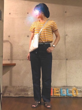 「ベレー帽推奨委員会」｜「アイテム（腕時計）」を使った、あなーにゃさん（レディース・167cm）の夏コーディネート