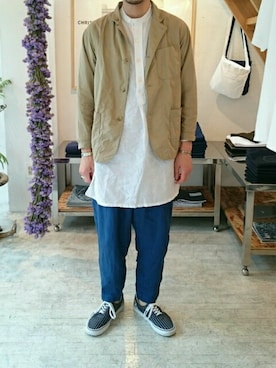 「roundabout（ラウンダバウト）のアイテム（パンツ）」を使った、TAKUさん（メンズ・172cm）の春コーディネート