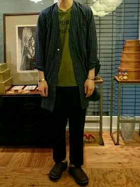 「DIGAWEL（ディガウェル）のアイテム（スラックス）」を使った、TAKUさん（メンズ・172cm）の夏コーディネート