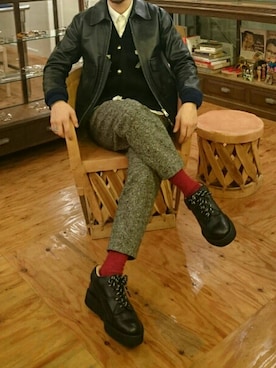 「DIGAWEL（ディガウェル）のアイテム（その他パンツ）」を使った、TAKUさん（メンズ・172cm）の秋コーディネート