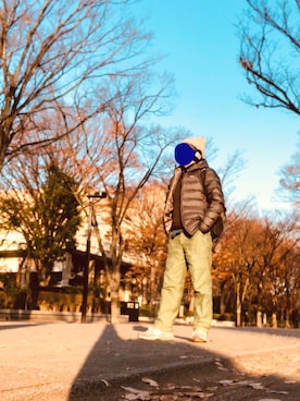 「orslow」｜「アイテム（ダウンジャケット/コート）」を使った、Mさん（メンズ・168cm）の冬コーディネート