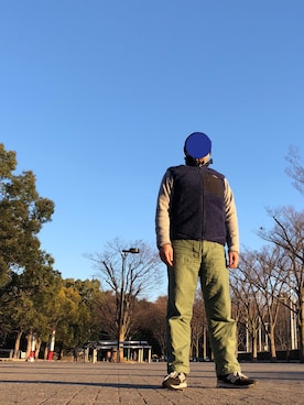 「orslow」｜「アイテム（その他アウター）」を使った、Mさん（メンズ・168cm）の冬コーディネート