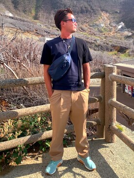 「HELLY HANSEN（ヘリーハンセン）のアイテム（バッグ）」を使った、M.Ｏさん（メンズ・171cm）の夏コーディネート