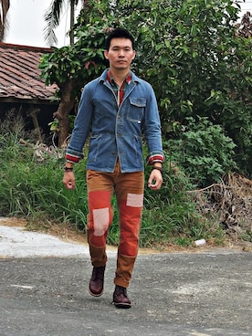 「Scarti-Lab（スカルティーラボ）のアイテム」を使った、林雨辰さん（メンズ・176cm）の冬コーディネート