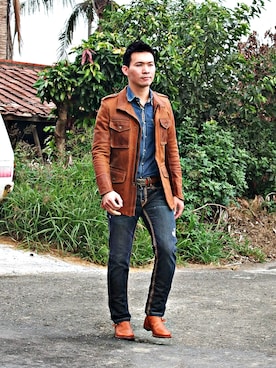 「BACK BONE（バックボーン）のアイテム（ジャケット/アウター）」を使った、林雨辰さん（メンズ・176cm）の冬コーディネート