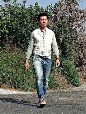 「Scarti-Lab（スカルティーラボ）のアイテム」を使った、林雨辰さん（メンズ・176cm）の冬コーディネート