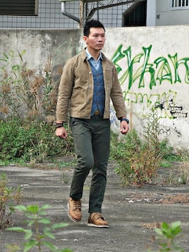 「Scarti-Lab（スカルティーラボ）のアイテム」を使った、林雨辰さん（メンズ・176cm）の冬コーディネート