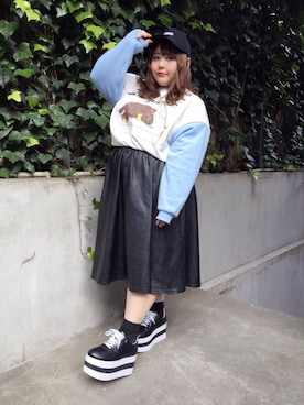 「PUNYUS（プニュズ）のアイテム（帽子）」を使った、PUNYUS  さん（レディース・165cm）の春コーディネート