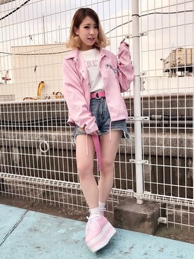 「PUNYUS（プニュズ）のアイテム（ブルゾン）」を使った、PUNYUS  さん（レディース・165cm）の春コーディネート