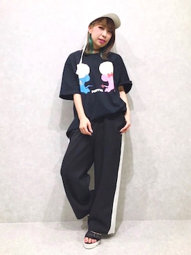 「PUNYUS（プニュズ）のアイテム（帽子）」を使った、PUNYUS  さん（レディース・165cm）の夏コーディネート
