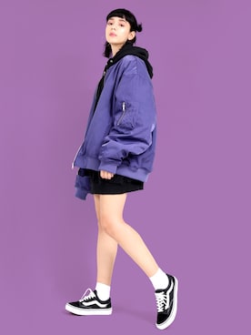 「PUNYUS（プニュズ）のアイテム（MA-1）」を使った、PUNYUS  さん（レディース・165cm）の秋コーディネート