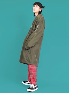 「PUNYUS（プニュズ）のアイテム（MA-1）」を使った、PUNYUS  さん（レディース・165cm）の秋コーディネート