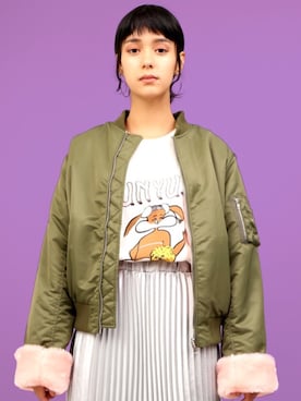 「PUNYUS（プニュズ）のアイテム（MA-1）」を使った、PUNYUS  さん（レディース・165cm）の秋コーディネート