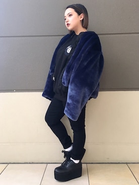 「PUNYUS（プニュズ）のアイテム（MA-1）」を使った、PUNYUS  さん（レディース・165cm）の秋コーディネート