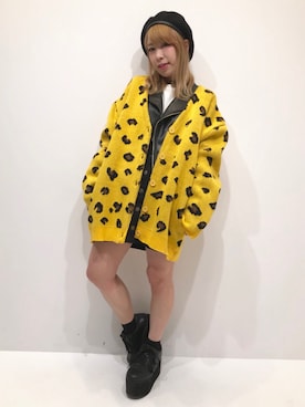 「PUNYUS（プニュズ）のアイテム（ライダースジャケット）」を使った、PUNYUS  さん（レディース・165cm）の冬コーディネート