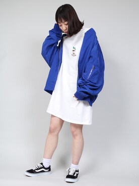 「PUNYUS（プニュズ）のアイテム（MA-1）」を使った、PUNYUS  さん（レディース・165cm）の冬コーディネート