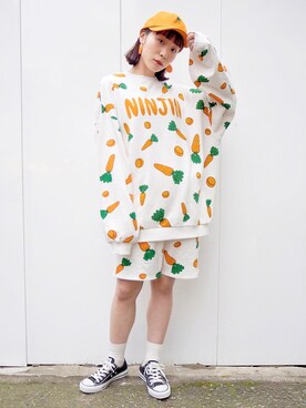 「PUNYUS（プニュズ）のアイテム（帽子）」を使った、PUNYUS  さん（レディース・165cm）の春コーディネート