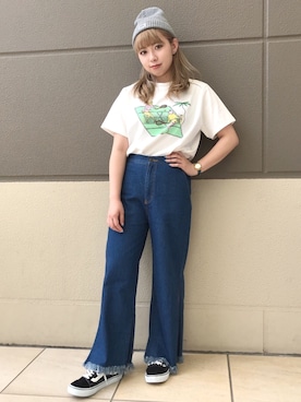 「PUNYUS（プニュズ）のアイテム（帽子）」を使った、PUNYUS  さん（レディース・165cm）の夏コーディネート