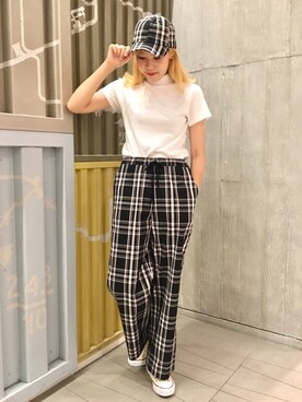 「PUNYUS（プニュズ）のアイテム（帽子）」を使った、PUNYUS  さん（レディース・165cm）の夏コーディネート
