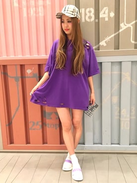 「PUNYUS（プニュズ）のアイテム（帽子）」を使った、PUNYUS  さん（レディース・165cm）の夏コーディネート