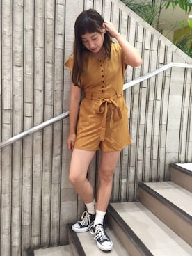 「PUNYUS（プニュズ）のアイテム（オールインワン・サロペット）」を使った、PUNYUS  さん（レディース・165cm）の夏コーディネート