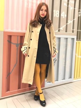 「PUNYUS（プニュズ）のアイテム（トレンチコート）」を使った、PUNYUS  さん（レディース・165cm）の秋コーディネート