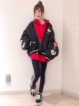 「PUNYUS（プニュズ）のアイテム（ブルゾン）」を使った、PUNYUS  さん（レディース・165cm）の秋コーディネート