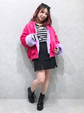 「PUNYUS（プニュズ）のアイテム（MA-1）」を使った、PUNYUS  さん（レディース・165cm）の秋コーディネート