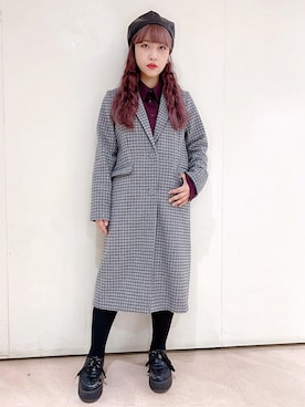 「PUNYUS（プニュズ）のアイテム（チェスターコート）」を使った、PUNYUS  さん（レディース・162cm）の秋コーディネート