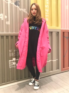 「PUNYUS（プニュズ）のアイテム（ダウンジャケット/コート）」を使った、PUNYUS  さん（レディース・158cm）の秋コーディネート