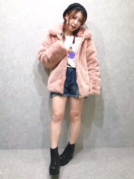 「PUNYUS（プニュズ）のアイテム（ブルゾン）」を使った、PUNYUS  さん（レディース・152cm）の冬コーディネート