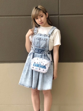 「PUNYUS（プニュズ）のアイテム（オールインワン・サロペット）」を使った、PUNYUS  さん（レディース・160cm）の夏コーディネート