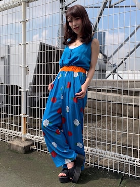 「PUNYUS（プニュズ）のアイテム（オールインワン・サロペット）」を使った、PUNYUS  さん（レディース・160cm）の夏コーディネート
