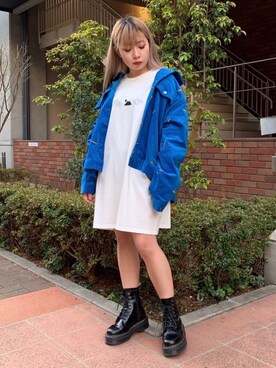「PUNYUS（プニュズ）のアイテム（ブルゾン）」を使った、PUNYUS  さん（レディース・160cm）の春コーディネート