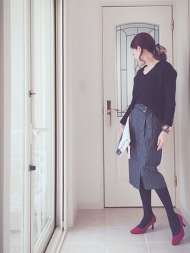 「2月WEARバレンタインカラー(赤or茶)」｜Mymble⚓︎さん（レディース・160cm）の冬コーディネート