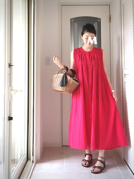 「ふんわり」｜「アイテム（シャツワンピース）」を使った、Mymble⚓︎さん（レディース・160cm）の夏コーディネート