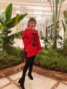 「膝上ショーツ」｜「アイテム（ブーツ）」を使った、Naina茵茵さん（レディース・157cm）の秋コーディネート