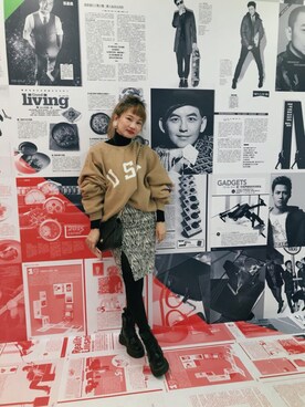 「アイテム（その他トップス、ブラウン系）」を使った、Naina茵茵さん（レディース・157cm）の冬コーディネート