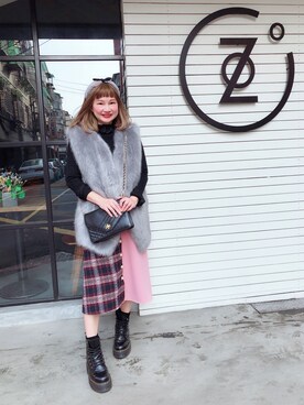「gray」｜「アイテム（ジャケット/アウター）」を使った、Naina茵茵さん（レディース・157cm）の冬コーディネート