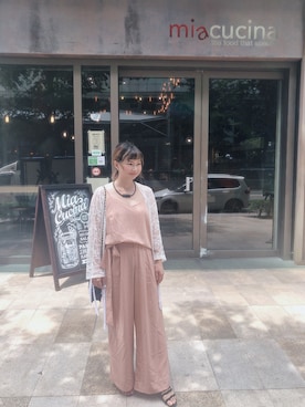 「SET UP」｜「アイテム（オールインワン・サロペット）」を使った、Naina茵茵さん（レディース・157cm）の夏コーディネート