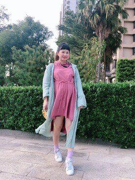 「oversize」｜「アイテム（チュニック）」を使った、Naina茵茵さん（レディース・157cm）の冬コーディネート