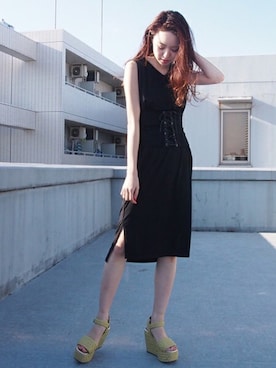 「MURUA（ムルーア）のアイテム（ベルト）」を使った、MURUAさん（レディース・167cm）の春コーディネート