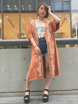 「MURUA（ムルーア）のアイテム（その他アウター）」を使った、MURUAさん（レディース・164cm）の春コーディネート